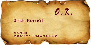 Orth Kornél névjegykártya
