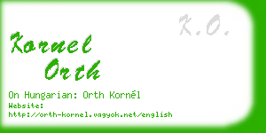 kornel orth business card